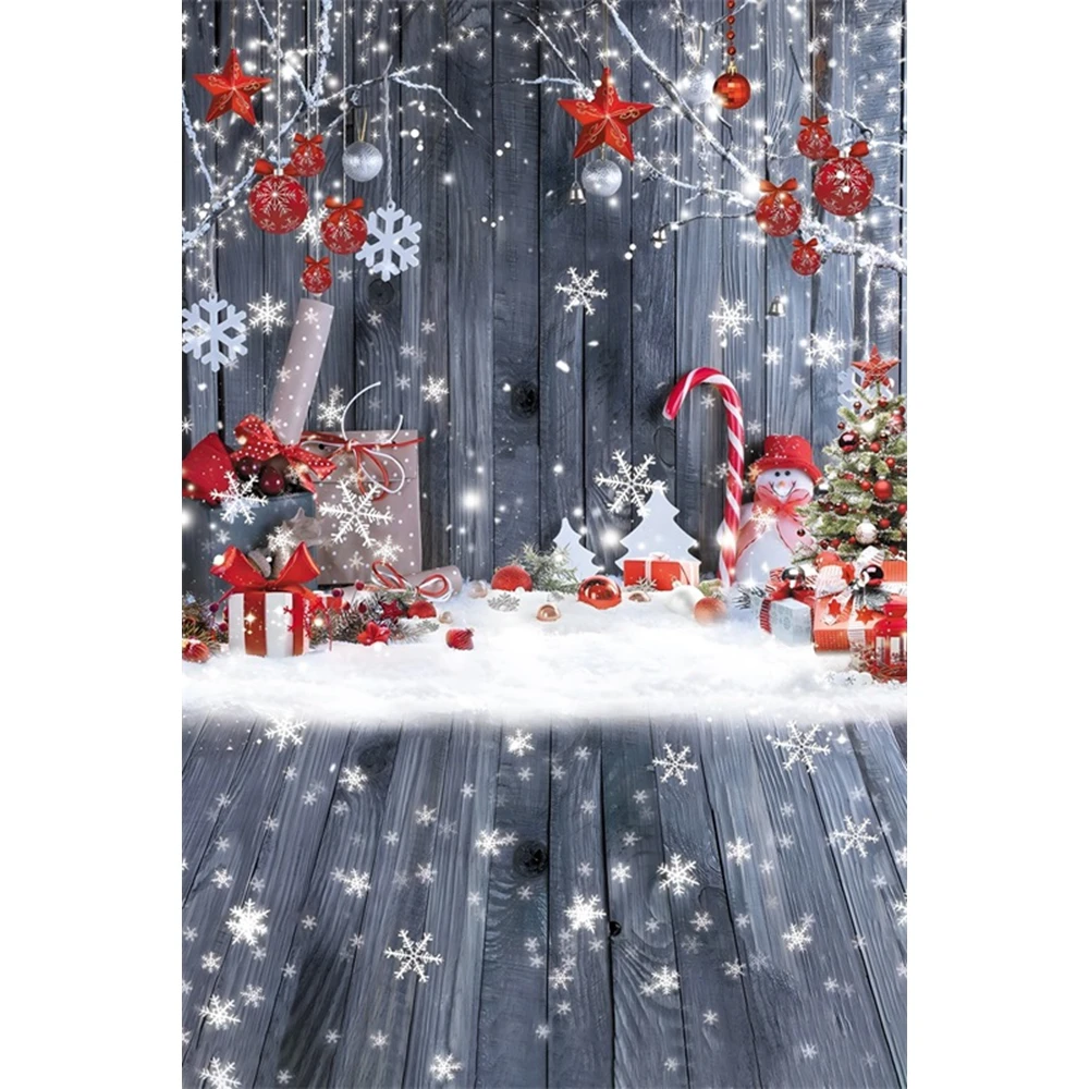 クリスマスの木の壁の床の背景、冬の雪片のクリスマスツリー、子供の写真の背景、装飾用品、写真スタジオの小道具、パーティー