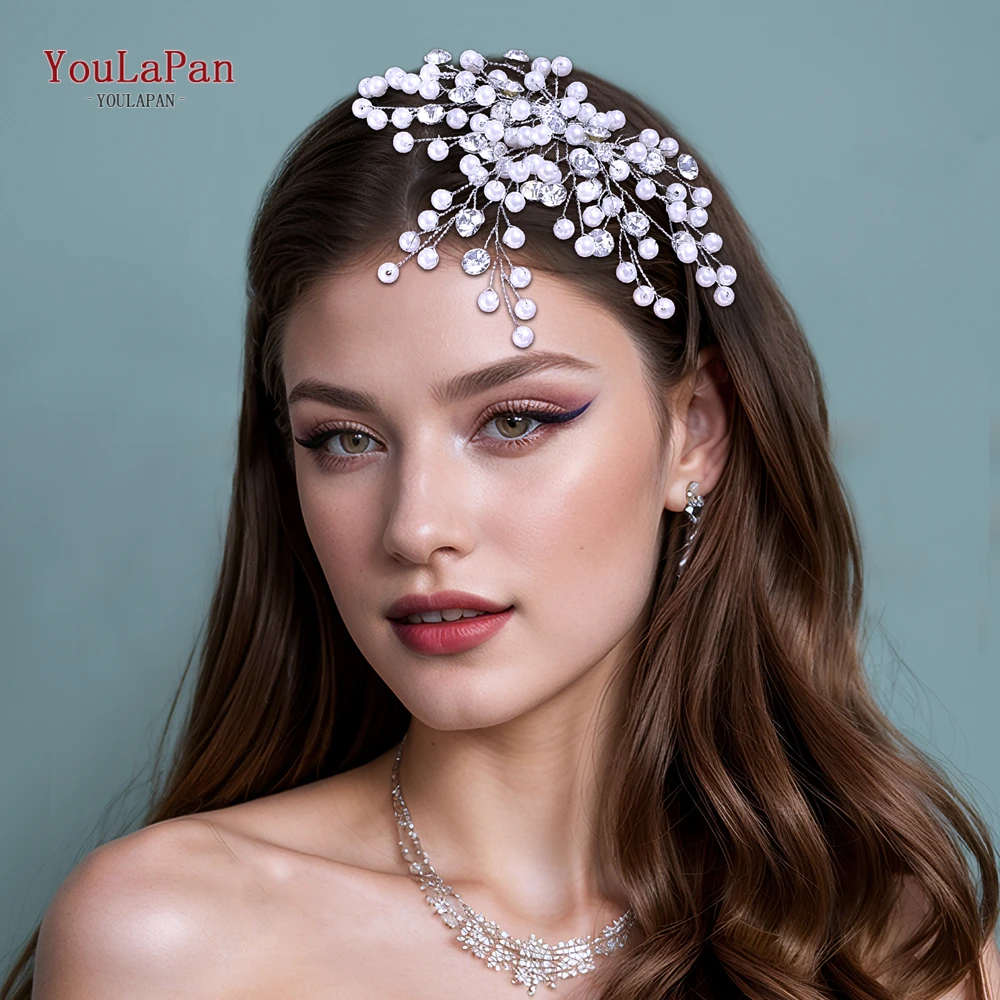 YouLaPan Silver Color Pearl Wedding Hair Comb Hairpin Crystal Headband For Bride Women Hair Accessories Jewelry Tiara Gift HP797