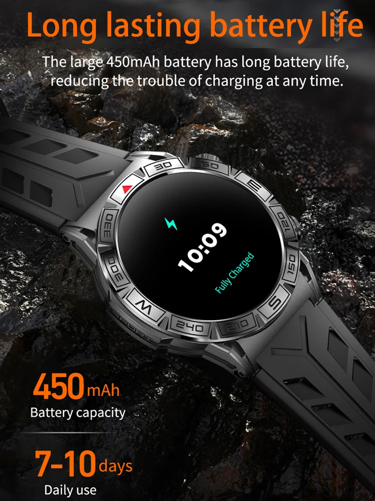 Time Owner Smart Watch 2024 Men Outdoor Sports Heart Rate Monitoring Smartwatch Waterproof and Anti fall Making/Answering Calls