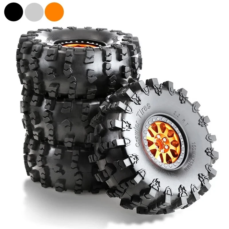 

RC4pcs 150mm 2.2" Metal Beadlock Wheel Rim Tire Set for 1/10 RC Crawler Car Axial SCX10 Pro Wraith Capra RR10 RBX10 Traxxas TRX4