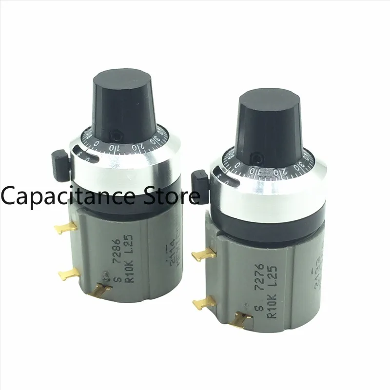 5PCS Multi coil wire wound potentiometer 7276 7286 R1K2K5K10K with original 2696 scale knob