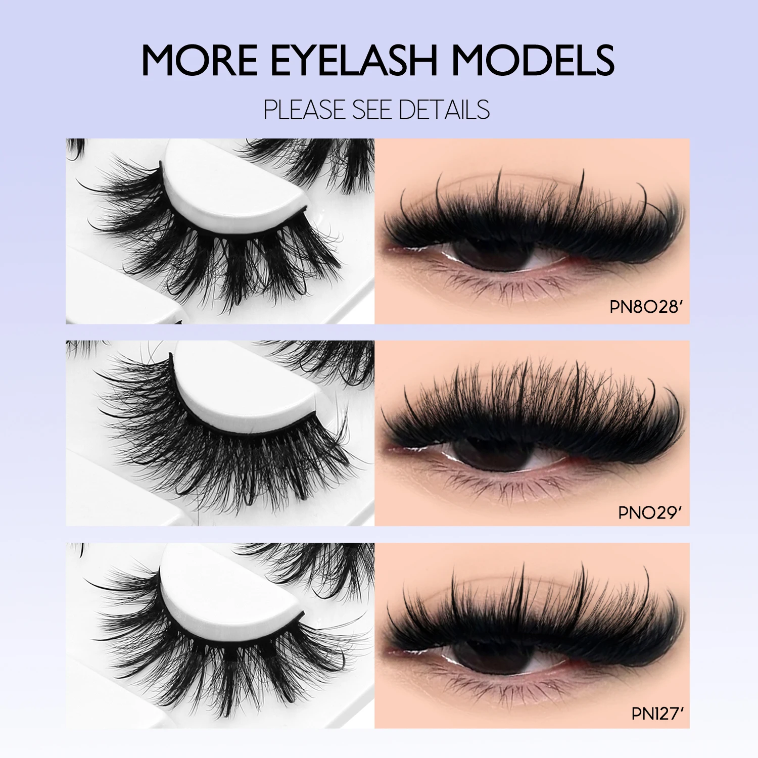 Lasvirey Ciglia soffici Ciglia spesse per occhi di gatto 8D Ciglia soffici volume Drammatico Spessore Soffici Ciglia a striscia completa Estensione Trucco