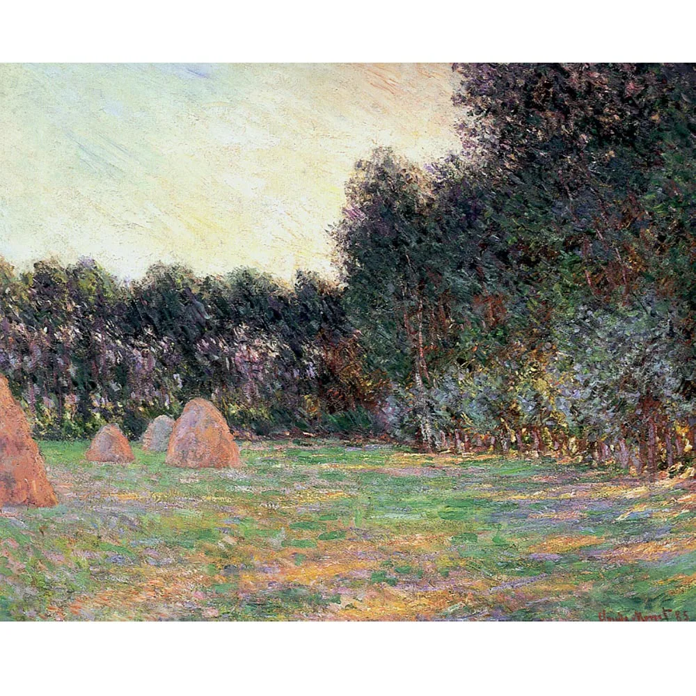 

Claude Monet paintings,Meadow with Haystacks near Giverny,Hand-painted landscape oil painting,Picture decoration for home