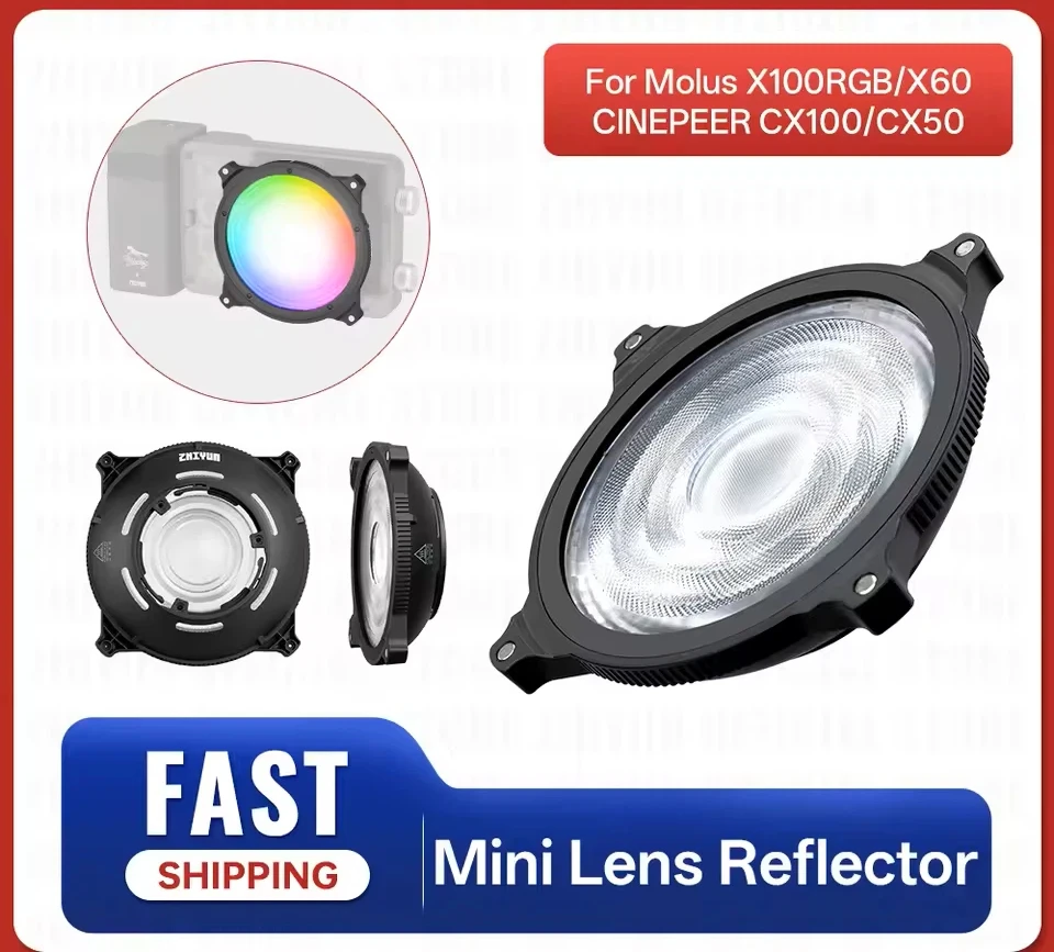 

ZHIYUN Mini Lens Reflector Suitable for X100RGB CX100 X60 CX50,ZY Mount Adjustable Light Modifier 5X Brightness Boost