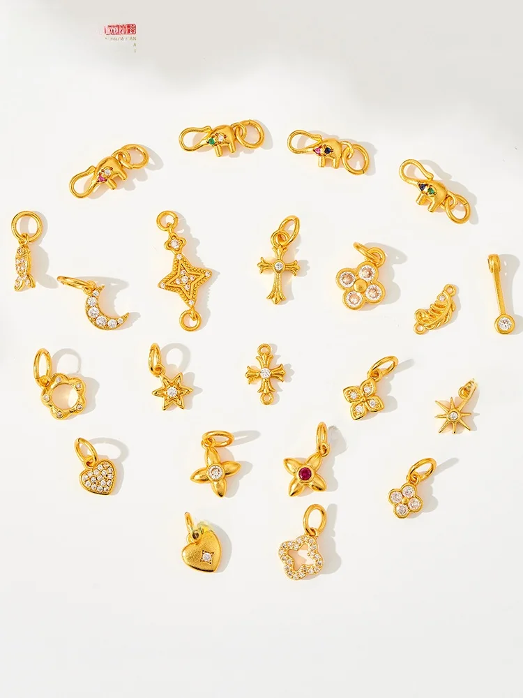 

Браслет-подвеска DIY, плетеный из золотистой веревки, аксессуары для женских браслетов, четырехлистный клевер, любовь, древний метод плетения