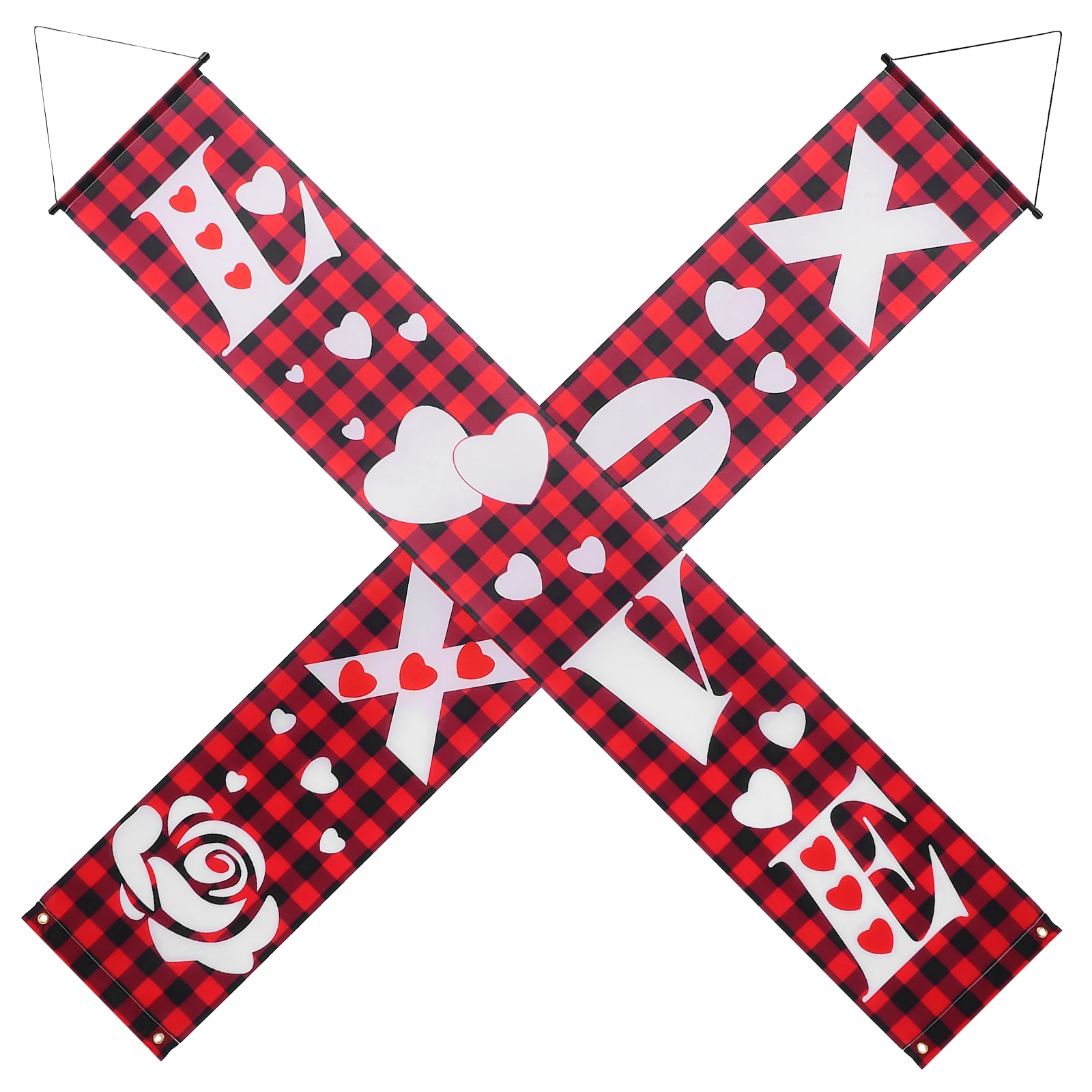 

Valentines Day Door Banner 30x180cm Heart Decoration Hanging Curtains Valentine Door Sign Porch Couplet