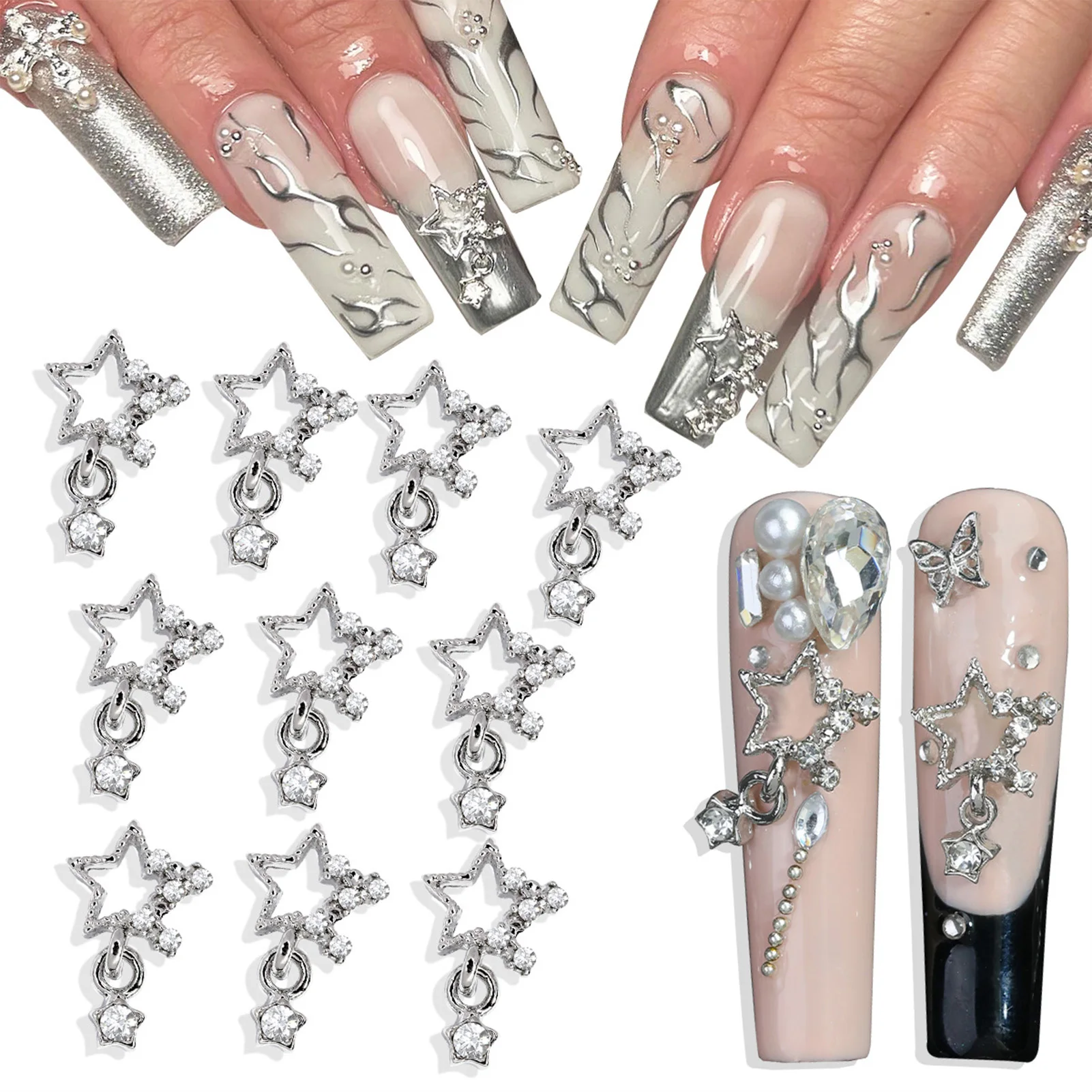 Sparkling Nail Rhinestones Decor Durable Easy to Apply Nail Decor Accessories for Nails Fingers Accessories