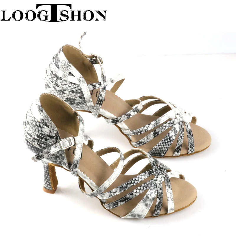 

Loogtshon 2024New style latin dance shoes salsa ladies satin soft sole fashion dance sandals prom shoes 7.5-10CM heel