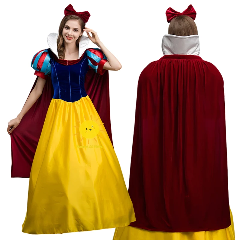 

BEAST KINGDOM Anime Snow White Cosplay Princess Cosplay Costumes Snow White Full Dress Cloak Halloween Carnival Cos Adult Women