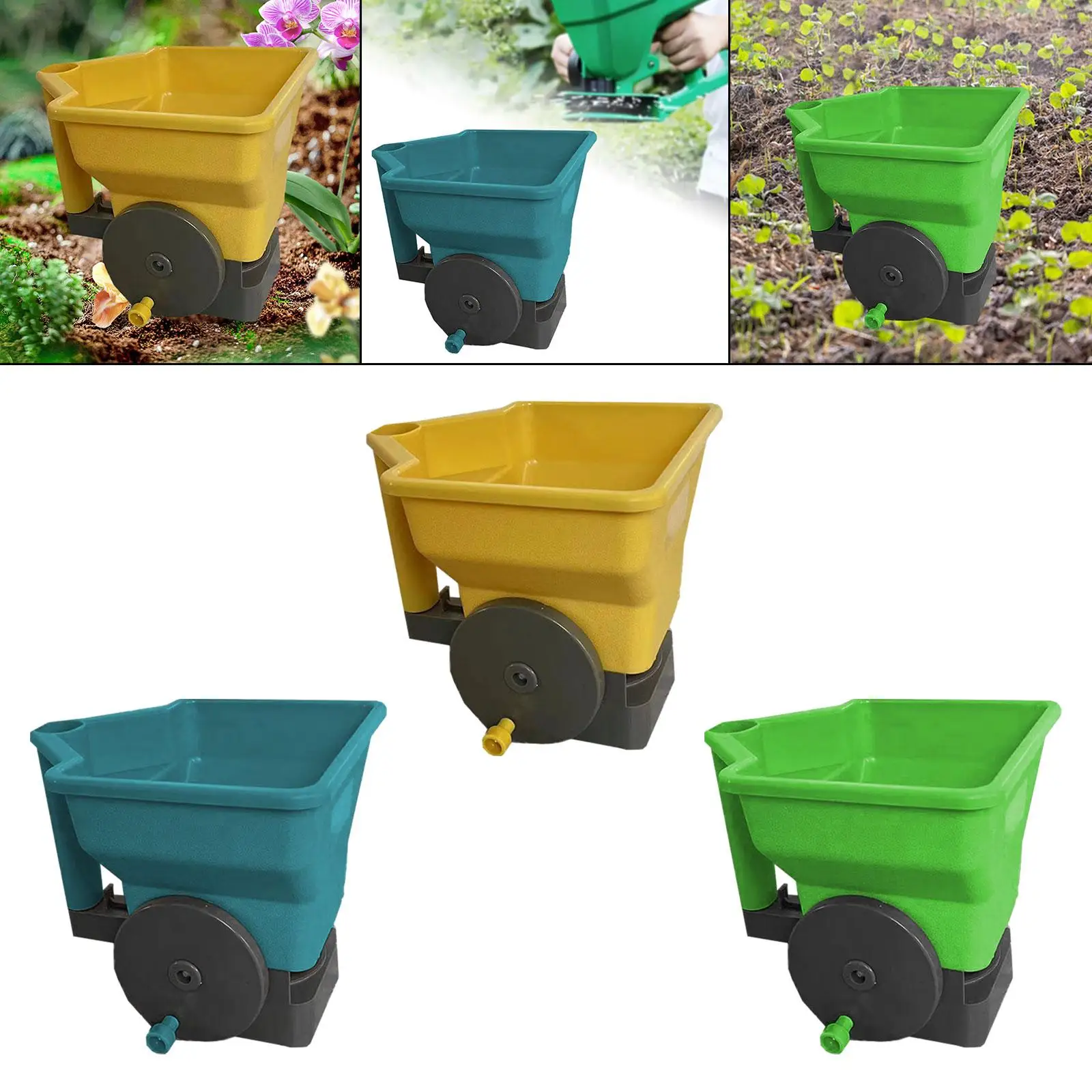 

Handheld Spreader Dispenser Crank Handle Reusable Planter Tool DIY for Backyard