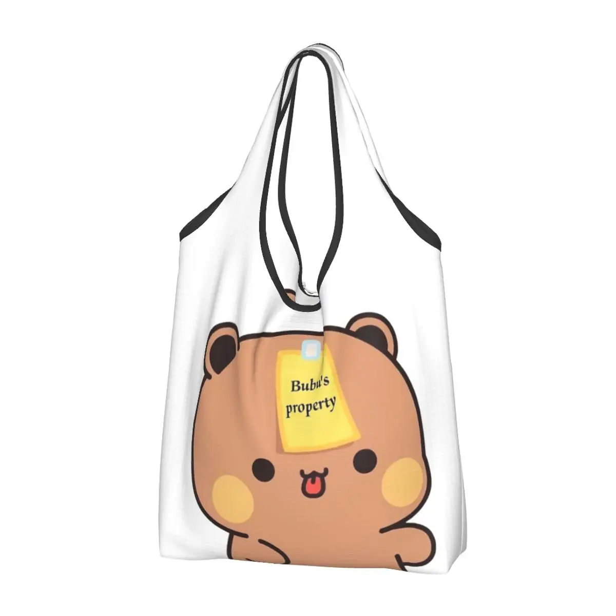 Bubu Dudu Panda And Brownie Bear Couple V8 2024 Portable Tote Shopping Bags Foldable Shopper Bag Grocery Handbag Shoulder Bag