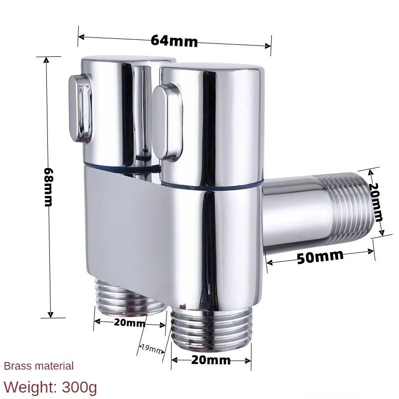 Double Outlet Angle Valve Wall-mounted Double Outlet Bidet Toilet Accessories Hygienic Shower Toilet Bidet Sprayer Shower Head