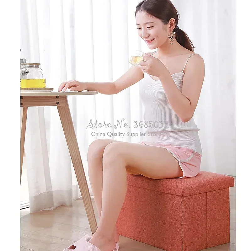 Multipurpose Sofa Storage Box Foot Stool Ottoman Space-Saving Organizer 25/47L