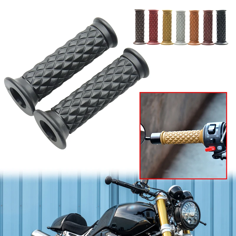 

Fit For BMW R nineT RnineT Accessories 22MM 25MM Motorcycle Retro Rubber Classic Motorbike Non-slip Handle Bar Handlebar Grip