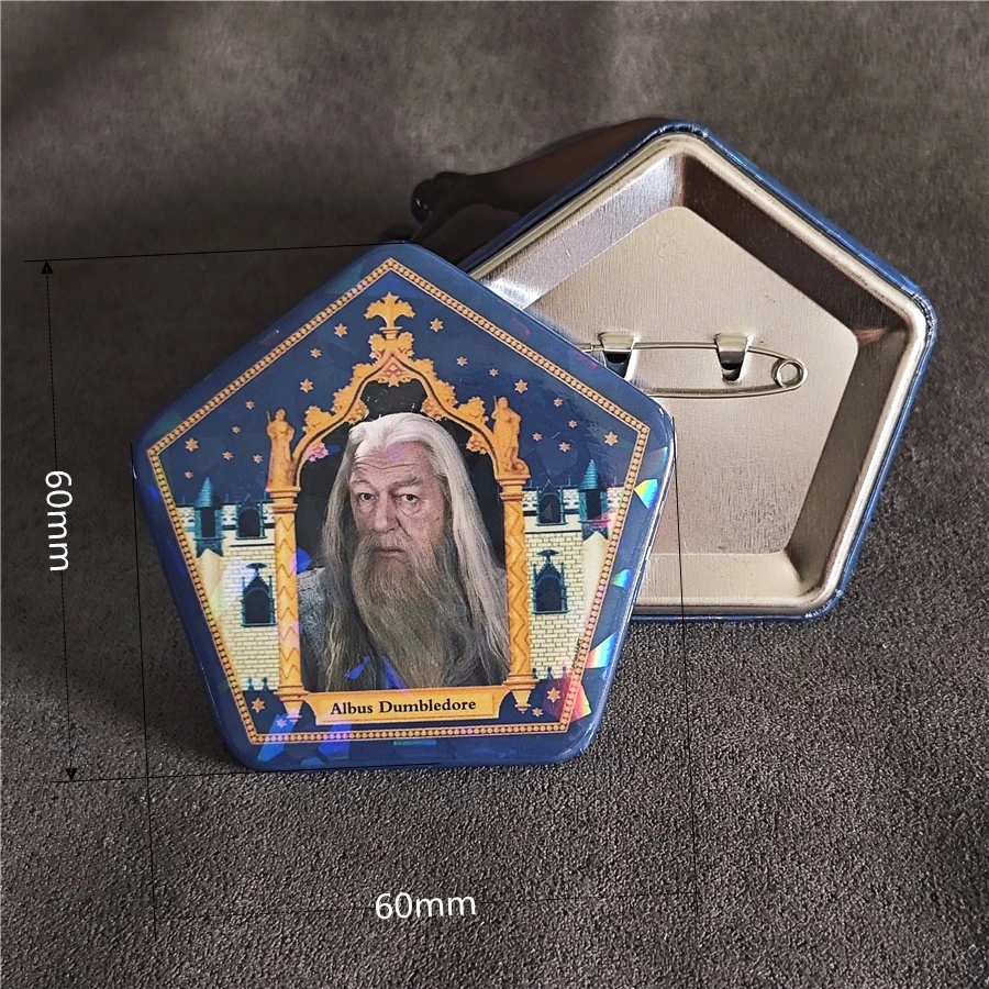 Harries Potter Chocolate Frog Wizard Card Badge Pentagon Laser Bar Brooch Gives Children The Same Wizard Card Gift