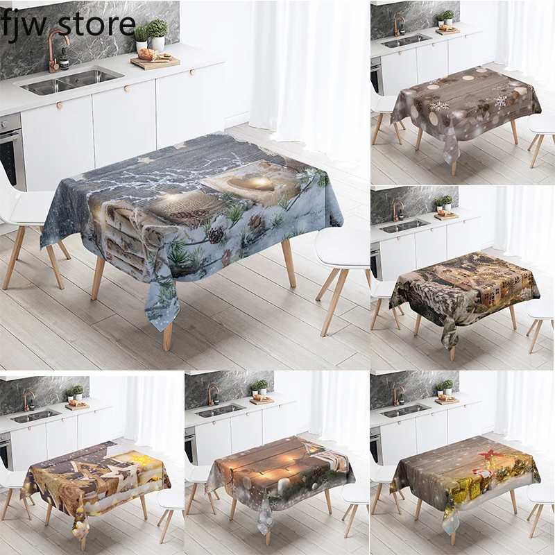 Christmas New Year Decoration Waterproof Tablecloth  Gift Ornament  Home Restaurant Table