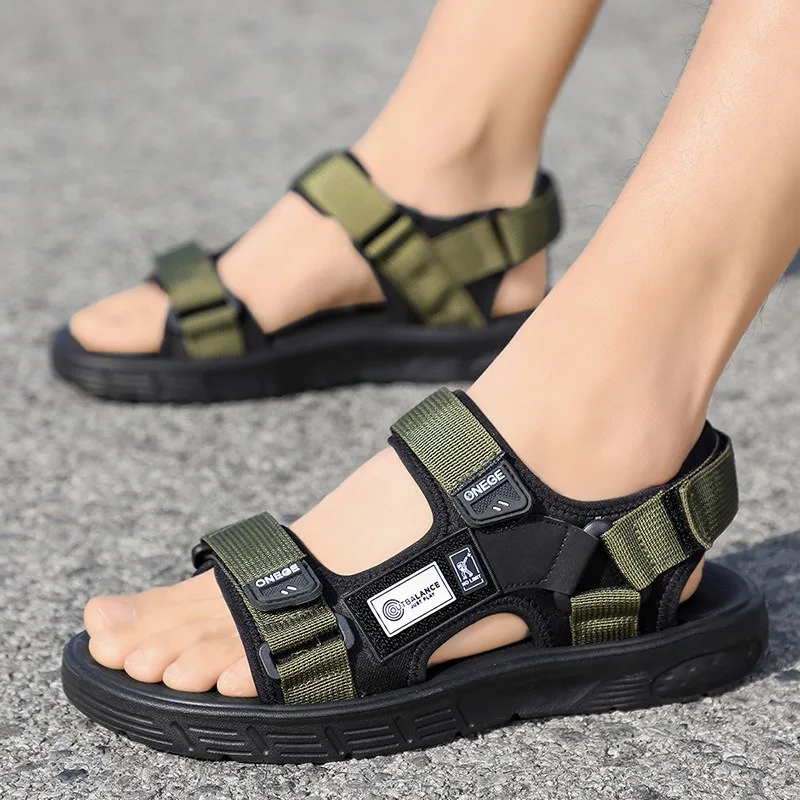 

Men Sandals Hook Loop Casual Shoes Summer Soft Sole Non-Slip Sandals Wear-Resistant Open Toe Sandals Fashion Outdoor Beach Shoes