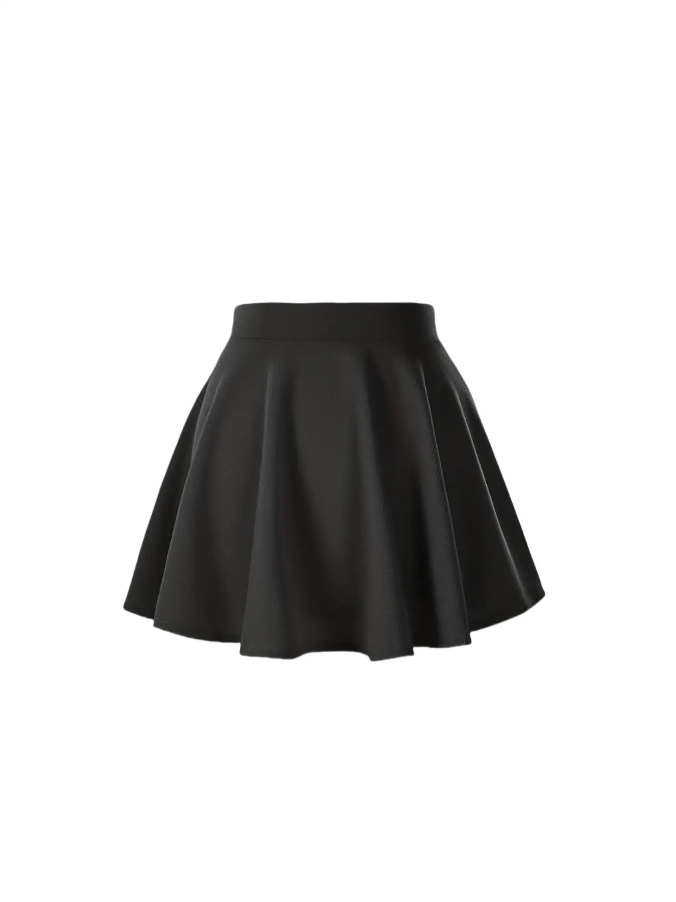 Neuer modischer, einfarbiger, lässiger, bequemer High-Waist-Rock für Damen, Mini-Faltenrock – Detail 2