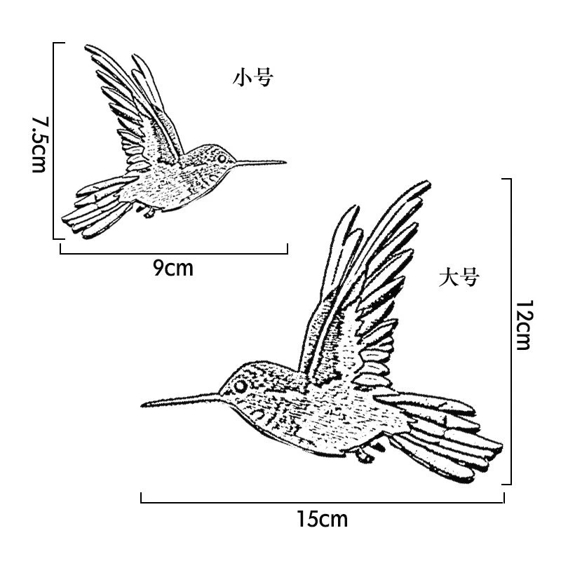 Fine Hummingbird żelazko na plastry na odzież haft ptak aplikacja DIY kapelusz płaszcz spodnie wizytowe akcesoria tkaniny naklejki