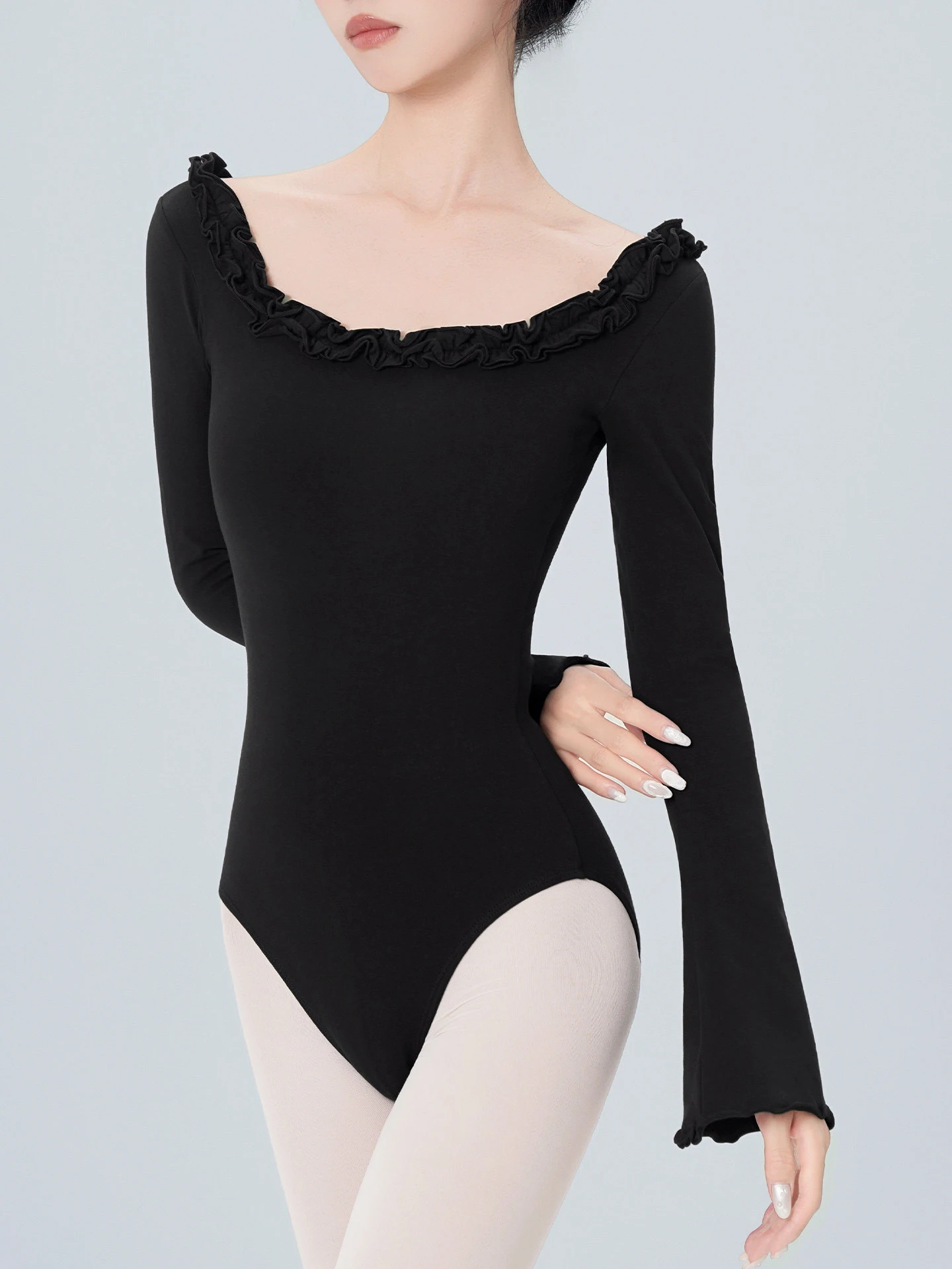 Ballet Leotard High Cut Lace Off Shoulder Women's Gymnastics Dance Bodysuit