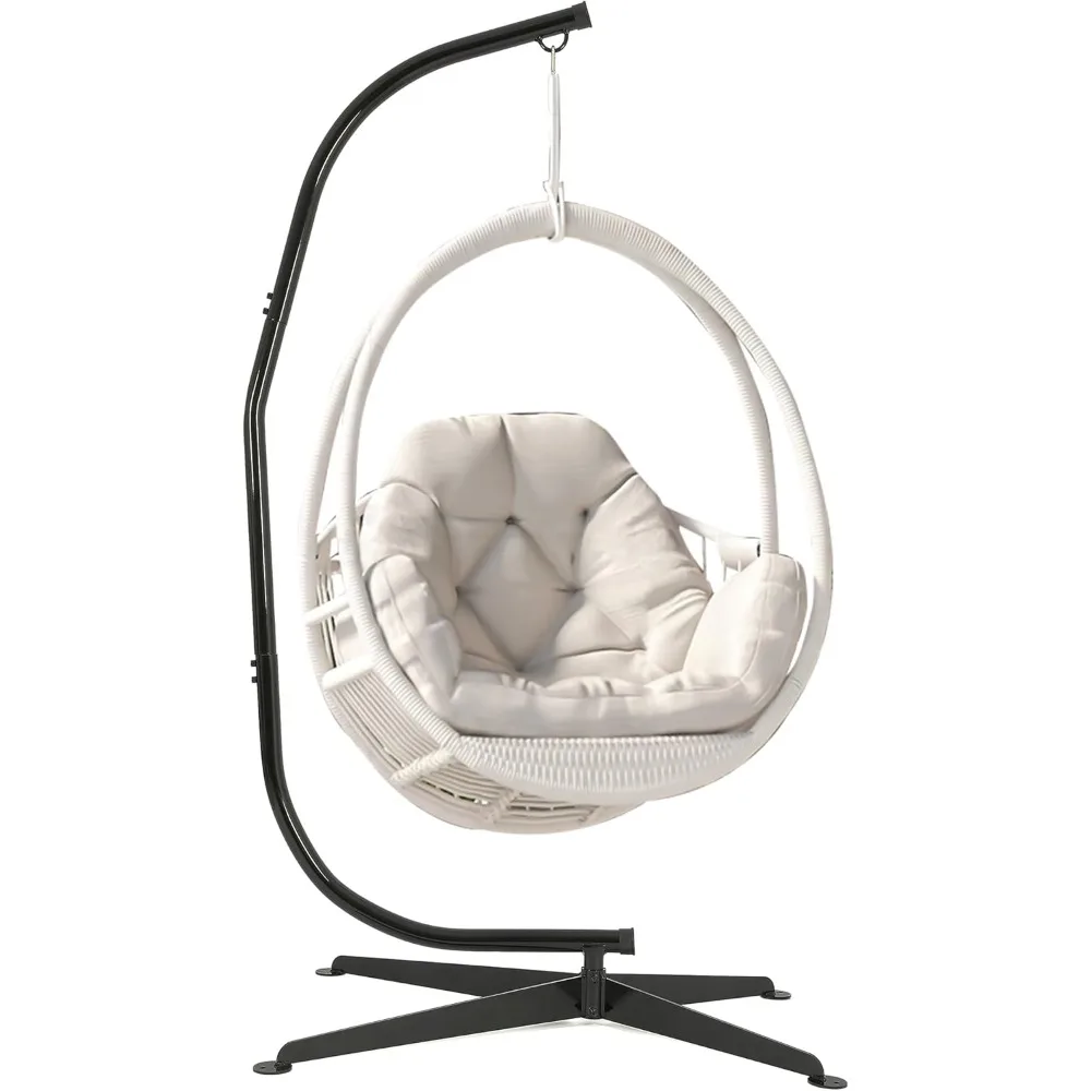 

Hanging Hammock Chair Stand Swing Chair Stand for Porch Swing Hanging Chair, Capacity Heavy Duty Solid Steel