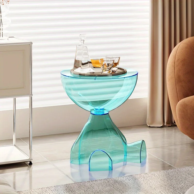 1pc High-Quality Acrylic Side Table Space-Saving Coffee Table for Home Living Room Sofa Bedside Nightstand