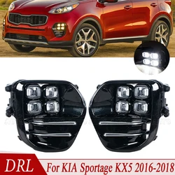 R-AUTO DRL Daytime Light Car Front Bumper LED Daytime Running Light Driving Lamp Fog Light For Kia Sportage KX5 2016 2017 2018