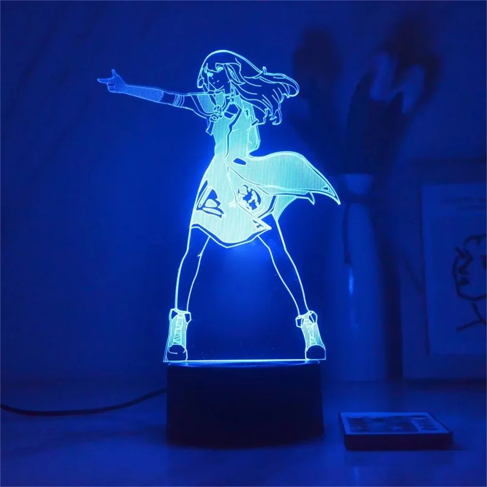 Imagem -05 - Acrílico 3d Night Lights para Meninas Candeeiros de Mesa Decoração do Quarto Shichimiya Satone Takanashi Rikka Anime Girls Cores 16 Cores