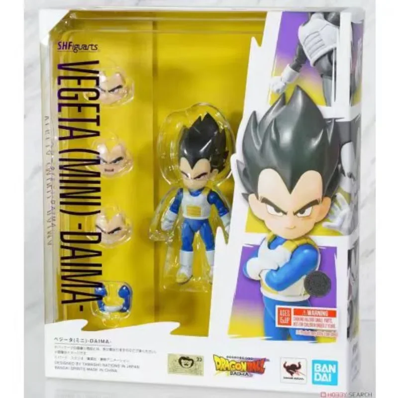 In Stock Original BANDAI Dragon Ball Z S.H.Figuarts SHF Vegeta Mini DAIMA Anime Action Figures Model Toys Collection Kids Gifts