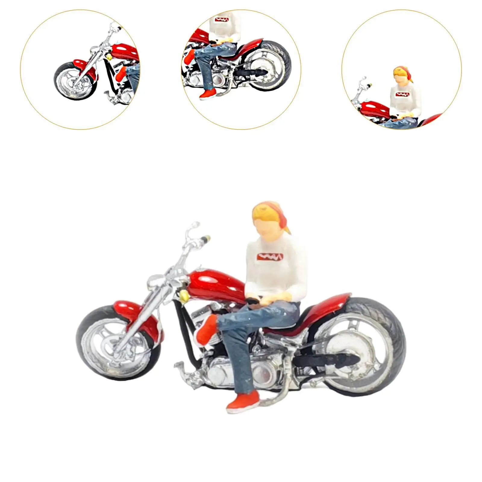 Maßstab 1:64 Motorrad Figur Miniatur Ornament Rollenspiel Figur Figur Dekor Film Requisiten Modell Figur Winzige Menschen Modell