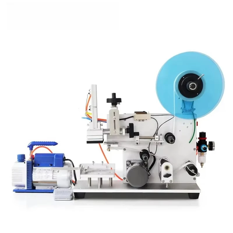 Small semi-automatic high-productivity can labeling machine cellophane bottle bag card tag self-adhesive label