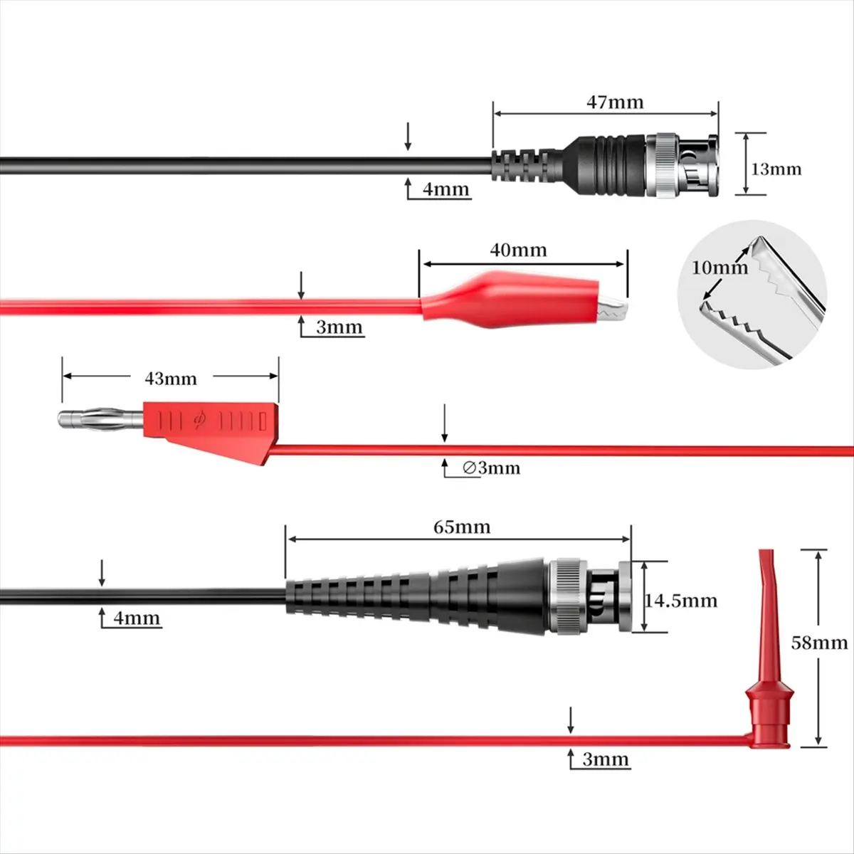

BHBL CKT014 Universal Oscilloscope Probes with Accessories Kit 100MHz 1X 10X with BNC Test Leads with Wire Piercing Probe