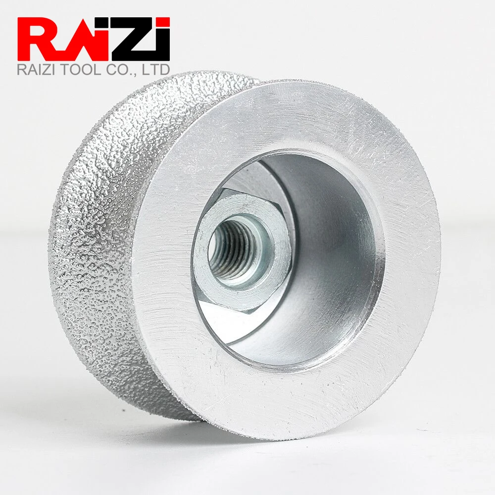 Raizi M14 Thread Vacuum Brazed Diamond Hand Profile Wheel For Marble Granite Ceramic Demi-bullnose Edge Profile Grinding Wheel