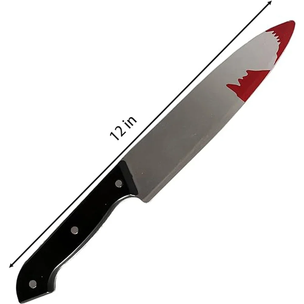 Bloody Knife 30cm Halloween Realistic Plastic Weapon Horror Blade Fancy Dress Party Cosplay Killer Props Fake Knife - view 3