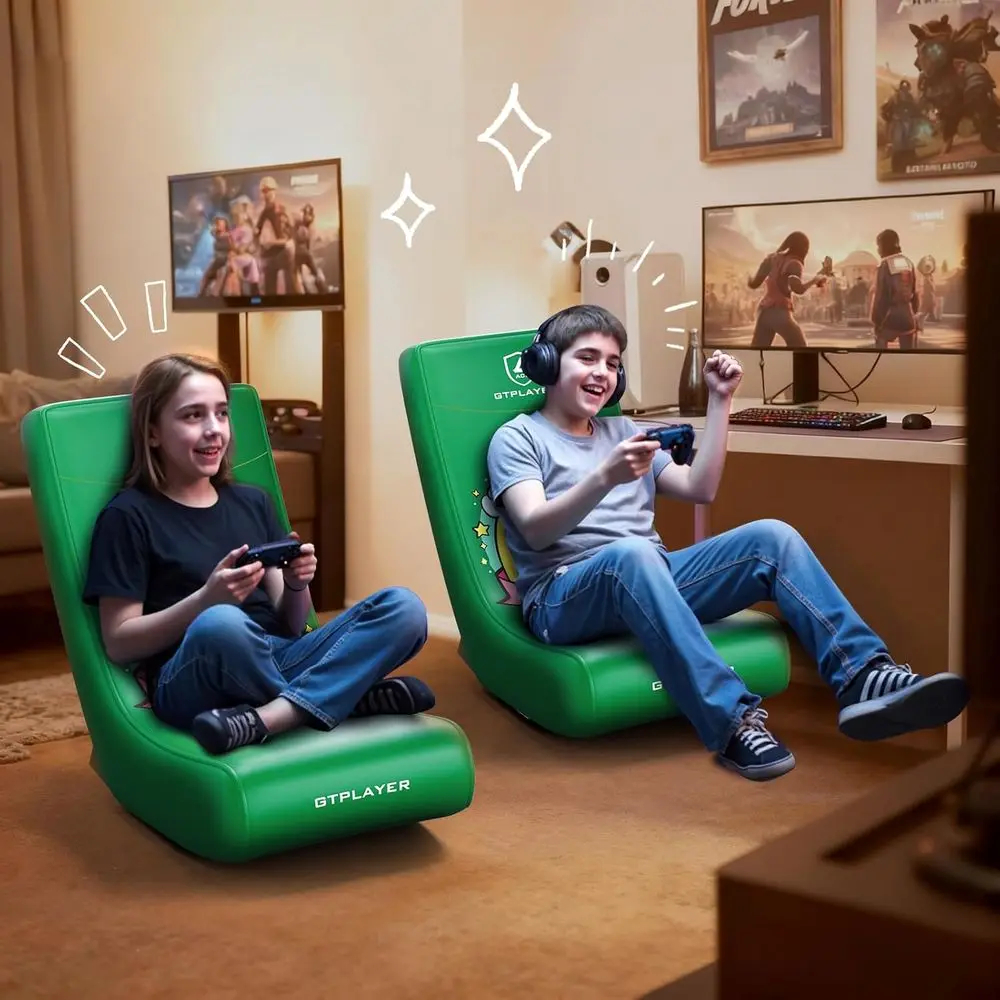 Cadeira de Jogo Compacta e Leve Green Cat com Limitador de Ângulo