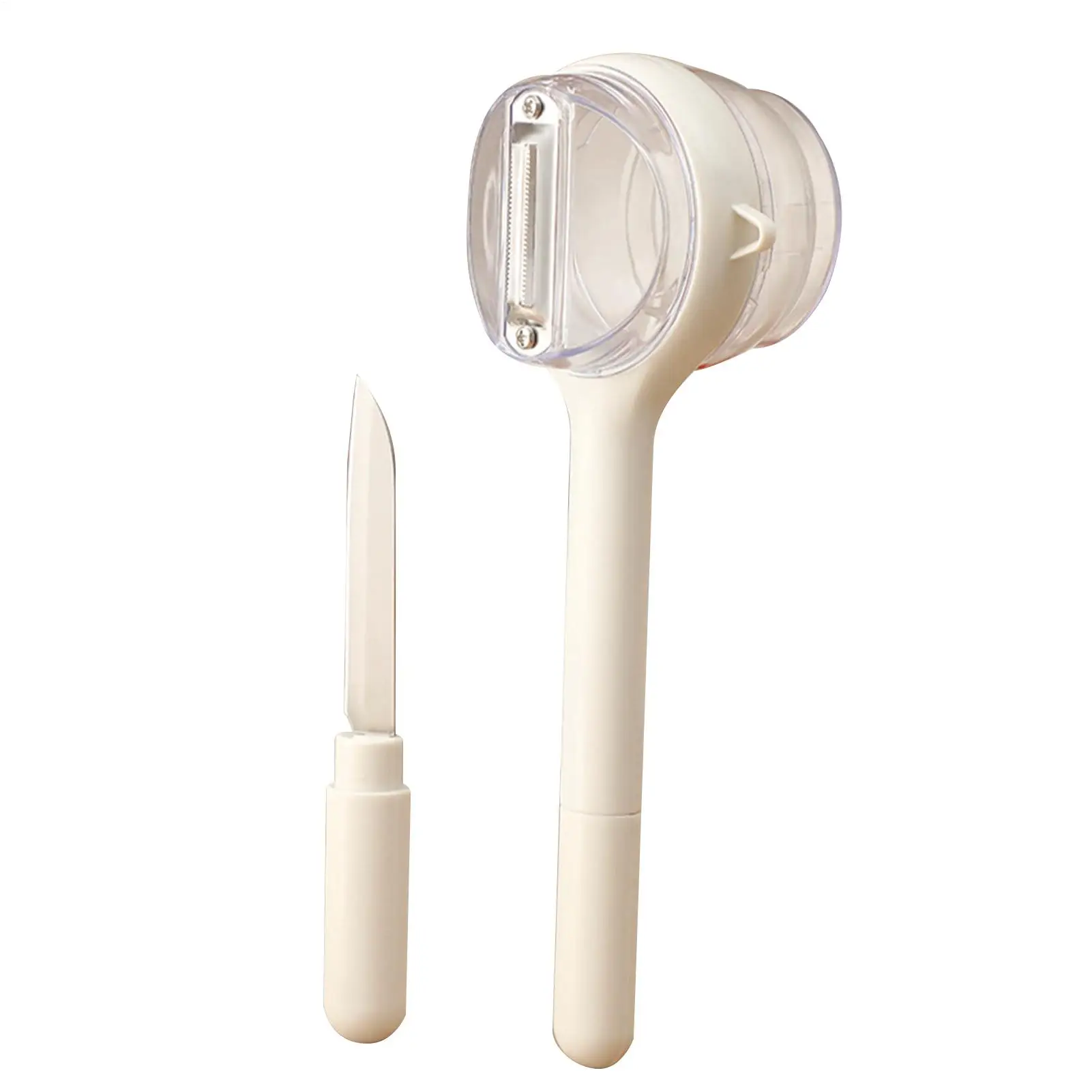 Pelador con contenedor ergonómico de acero inoxidable, herramientas de cocina, pelador manual con recipiente para pepino, calabacín, berenjena, naranja, para el hogar