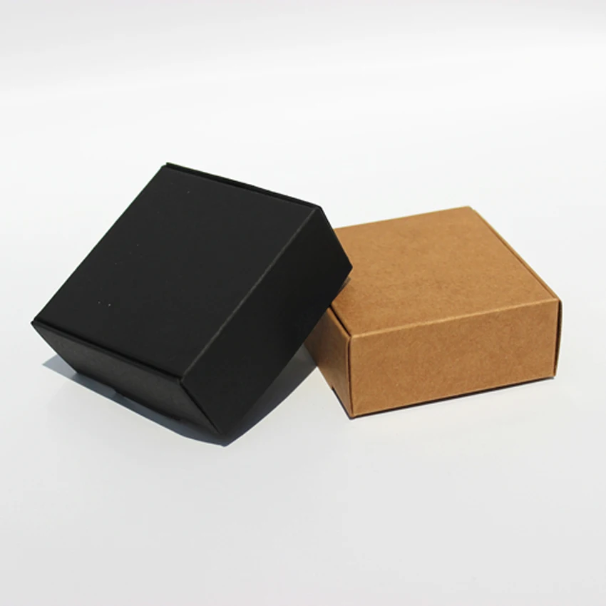 50pcs/lot DIY 3.7 x ~ 9cm Kraft Paper White Black Handmade Soap Cardpaper Packing Boxes Wedding Favor Christmas Party