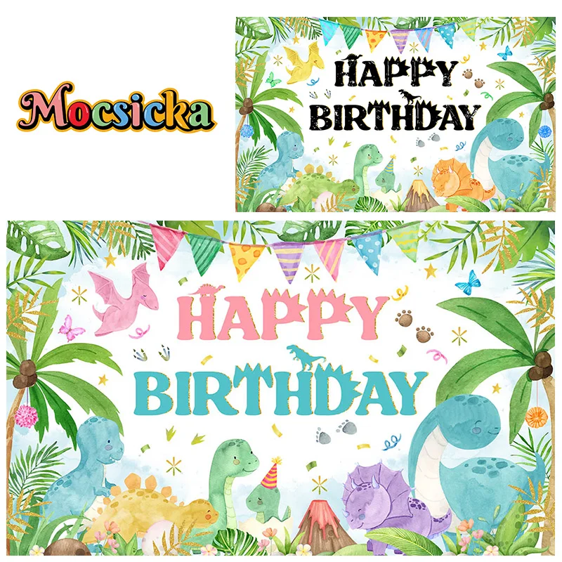 Mocsicka Happy Birthday Party Photography Background Primitive Forest Animated Backdrop Baby Showers Customisable Banner Props