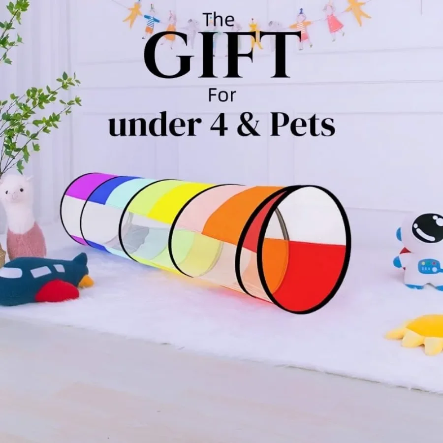 Play TunnelPop Up Crawl Through Tunnel Tente de jeu pour bébé ou animal de compagnie Tentes pop-up pliables avec sac de transport Tunnel de jeu coloré avec