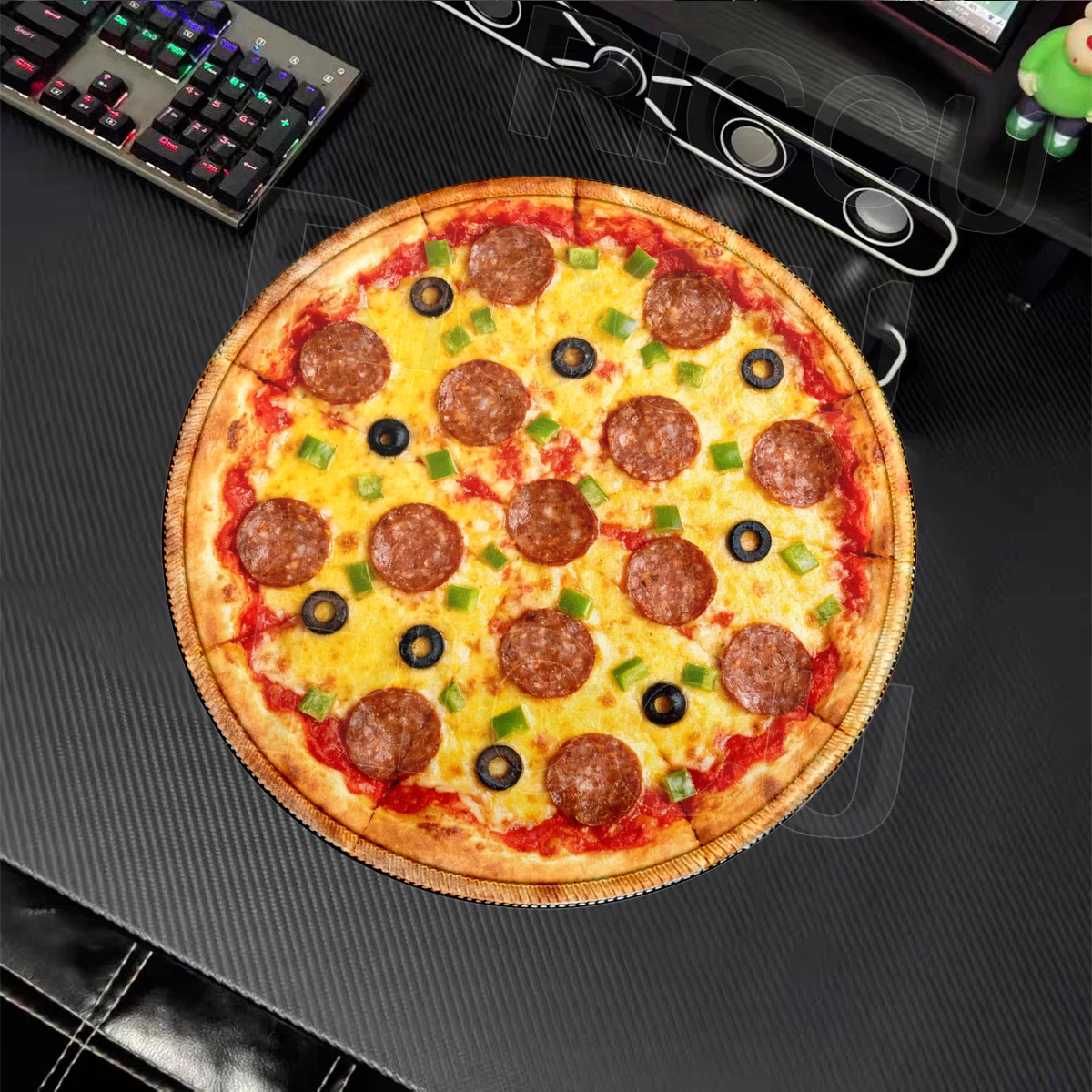 Pizza Pattern Circle Mouse Pad Round Portable Small Gaming Mousepad Rubber Base Office Lock Edge Desk Mat Table Decoration Pads