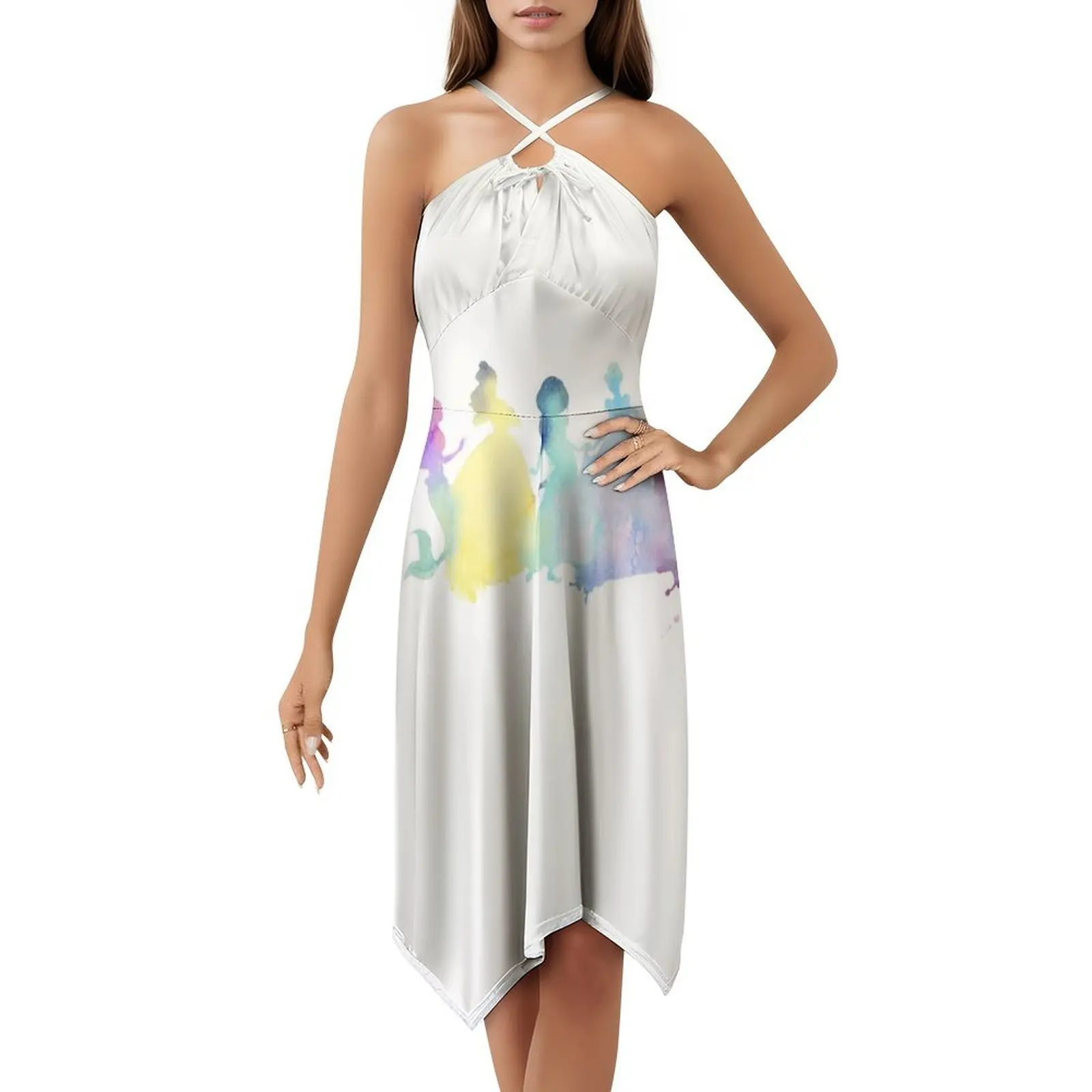 فستان الأميرات الأزهار سموك للنساء لربيع وصيف فستان كاجوال للحفلات والأميرات الأميرة حسناء أريال #5