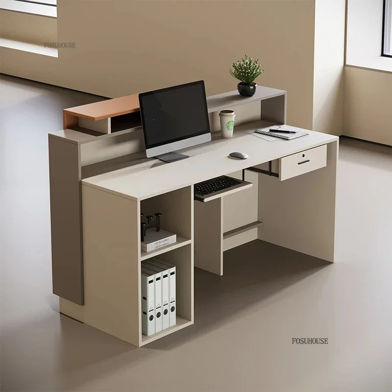

Nordic Reception Desks Office Furniture Company Front Desk Reception Table Clothing Store Beauty Salon Small Bar Cashier Counter