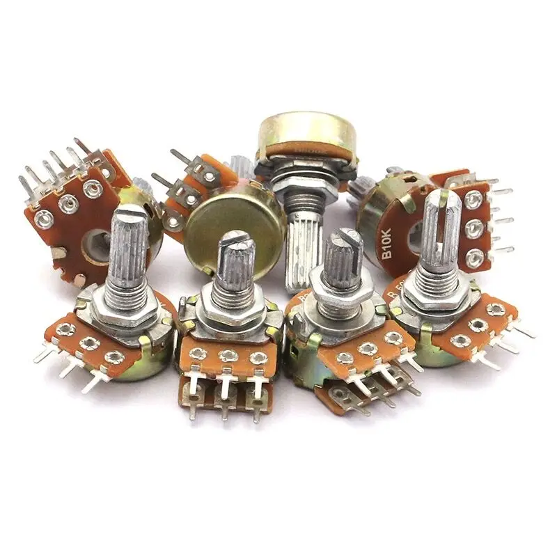 

10PCS/lot New OriginaI WH148 B500K B10K B50K B100K 15mm Potentiometer with switch Corner dimmer switch