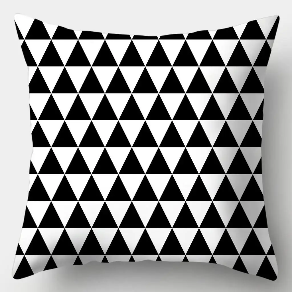 Black and White Series Pillowcase Sofa  Simple Home Style Cushion Cover Bedroom Living Room