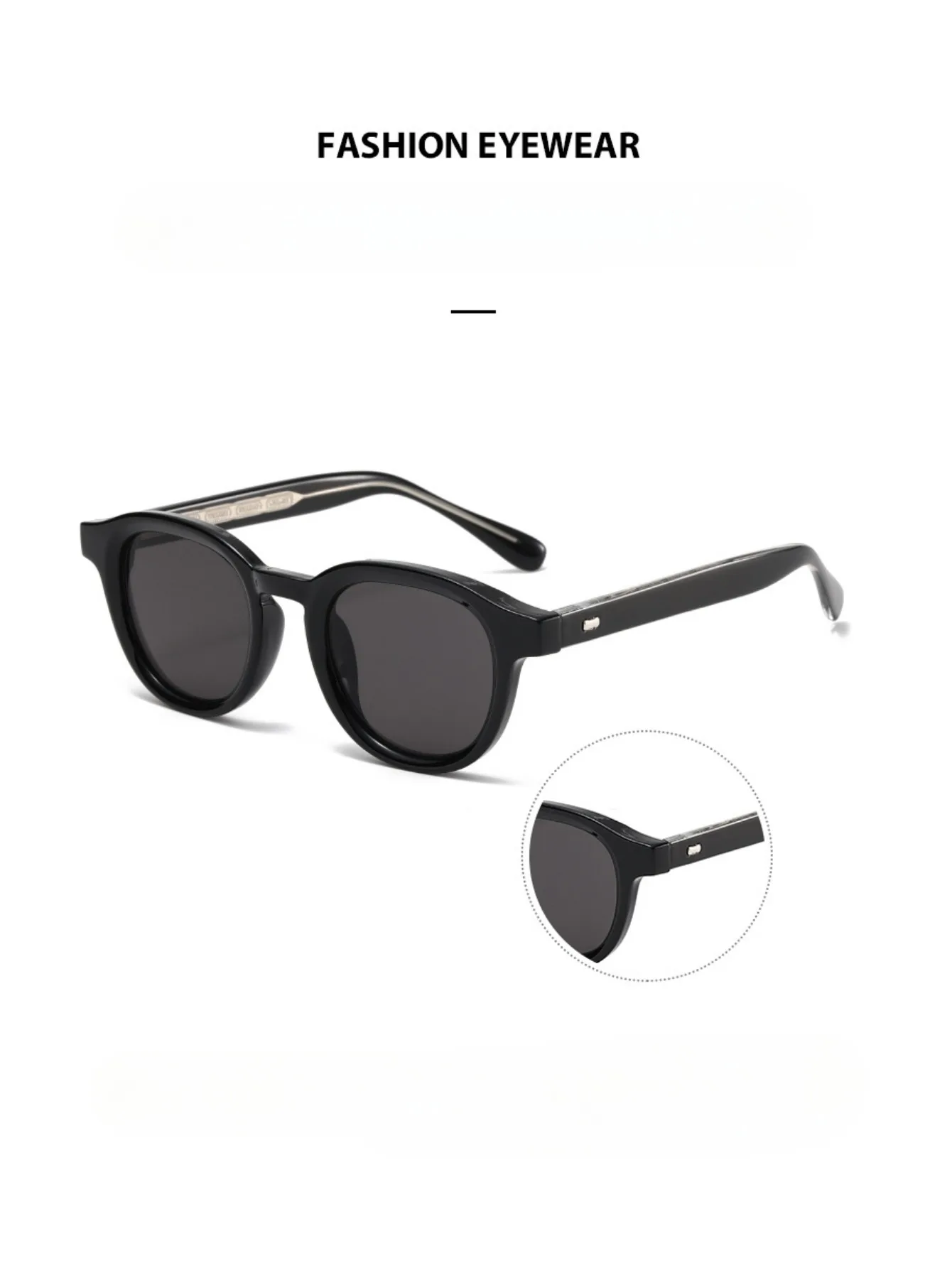 Polarisierte Sonnenbrille Männer Frauen Johnny Depp Lemtosh Stil Sonnenbrille Retro Runde Acetat Rahmen UV400 Objektiv Oculos – Detail 2