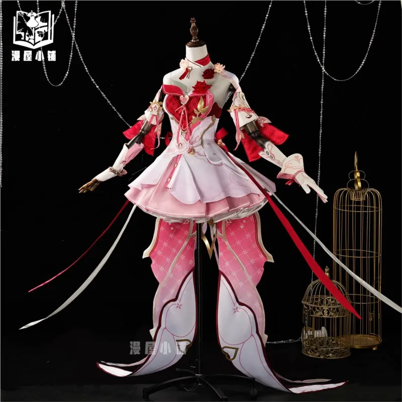 Juego Honkai Impact 3 Elysia Cosplay disfraz peluca amor mensajero Sexy vestido rosa disfraz de Halloween mujer Kawaii Cos