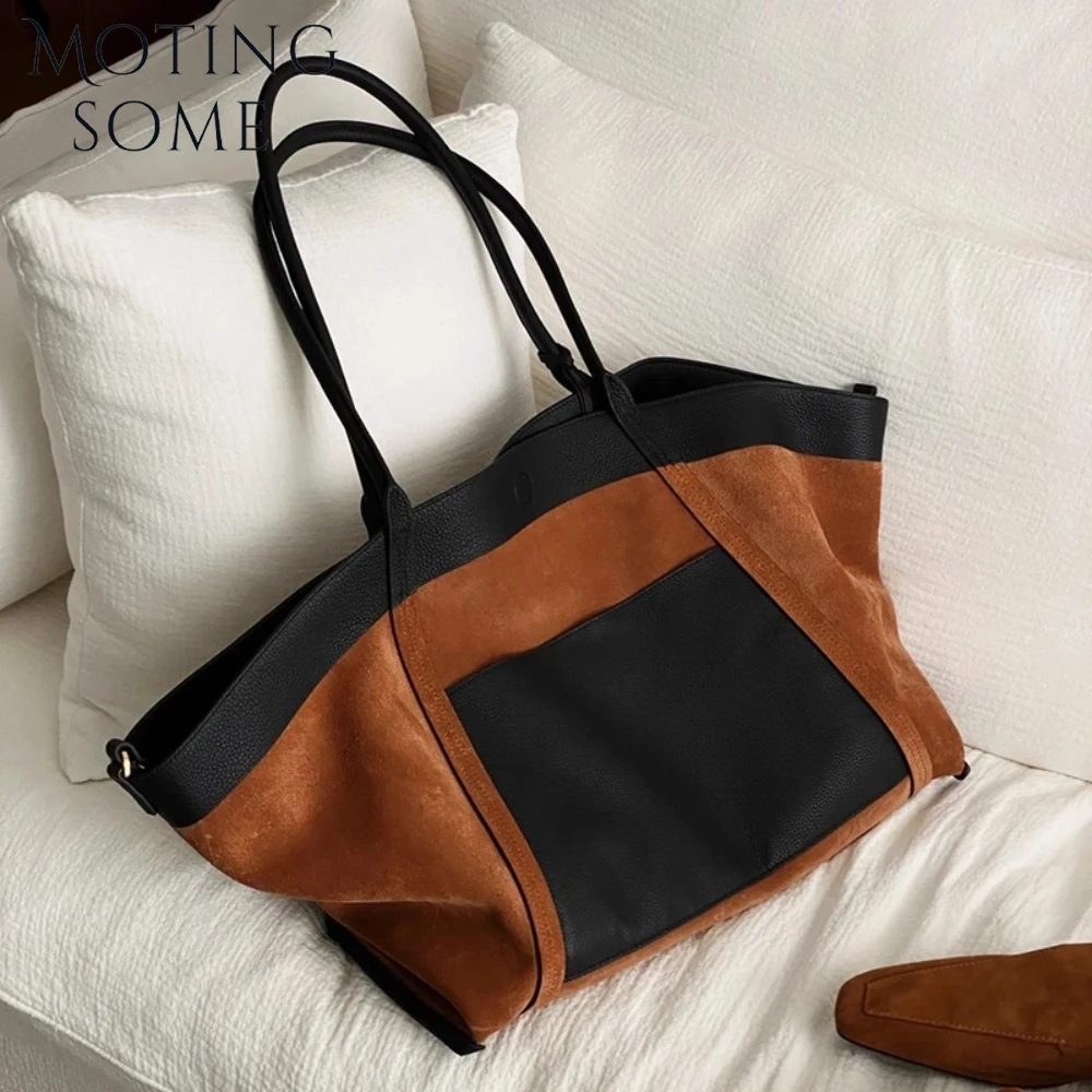 

Motingsome Luxury Niche Women's Suede Bags 2025 Autumn and Winter New Matte Suede Large-capacity Commuter Shoulder Oversize Tote