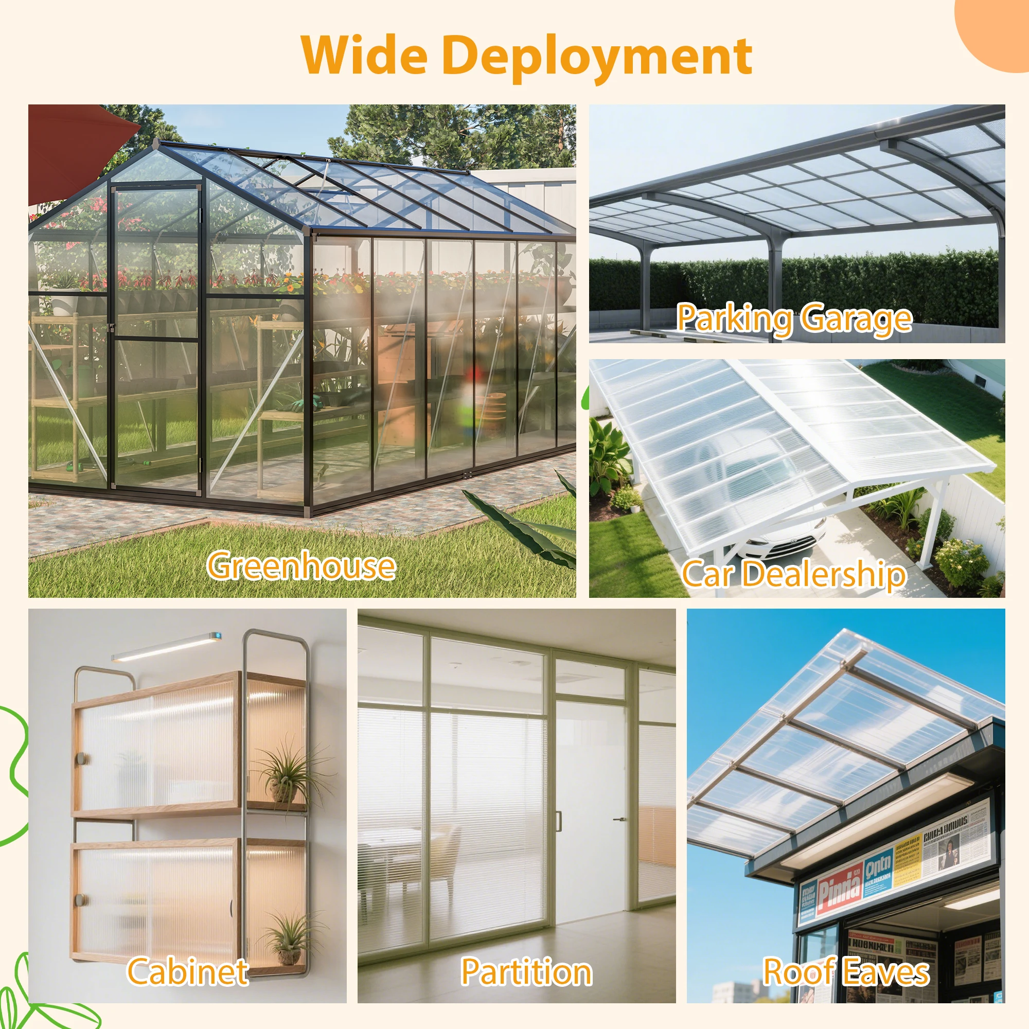 20 قطعة من صفائح البولي كربونات ذات الحائط المزدوج مقاس 24 × 48 بوصة، ألواح معززة شفافة لسقف وسقيفة الدفيئة، مقاومة للماء ومحمية من الأشعة فوق البنفسجية.