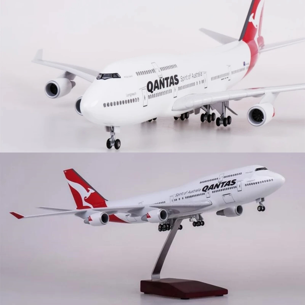 

1/150 Scale Airplane B747 QANTAS Airline Model LED Light With Wheel Landing Gear Diecast Resin Plane Display Collection