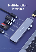 Comfast Comfast 7 in 1 USB Docking Station USB3.0 Type C HUB MINI USB VGA Port 4K HDMI 4 Port For Macbook Type-C Dual Ports